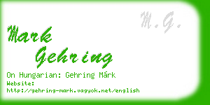 mark gehring business card