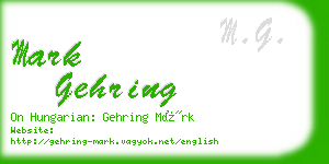 mark gehring business card